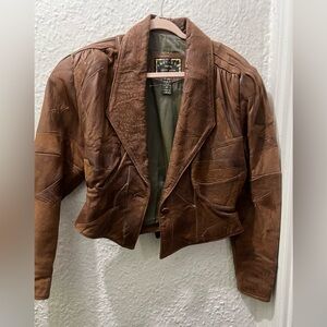 Vintage Leather Patchwork Jacket